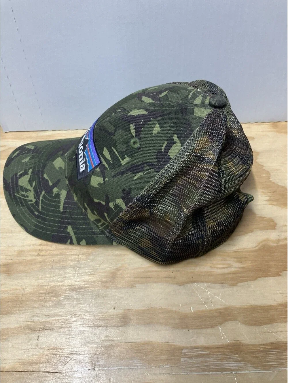 Patagonia Camouflage Trucker Hat Cap Outdoor Mesh Snapback Used